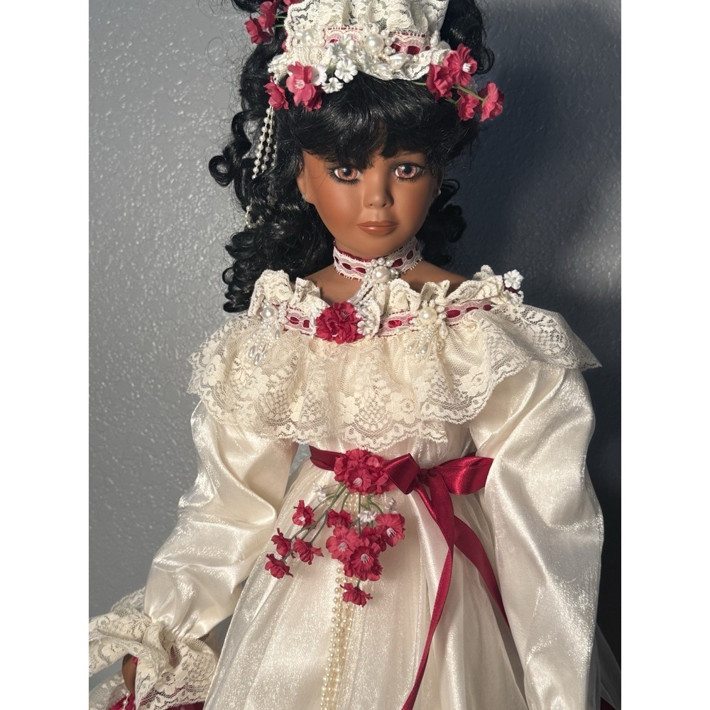 29" Rustie  Caylon  African American  Doll   GORGEOUS Red And White 601/1000 - Picture 3 of 16